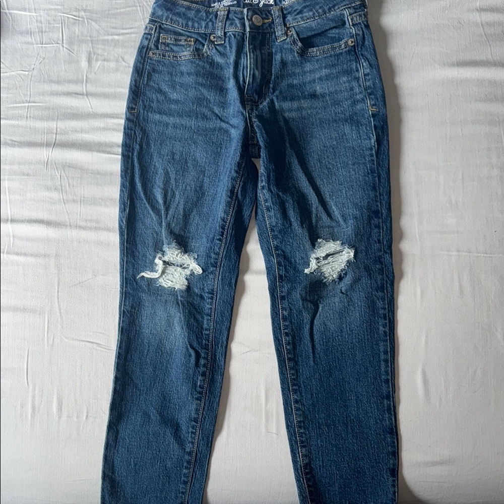 Cat & Jack Kids' Blue Jeans with Distressed Details